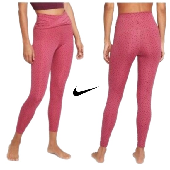 Nike Pants - NEW Nike Dri Fit Polka Dot Pink Cris Crossover leggings